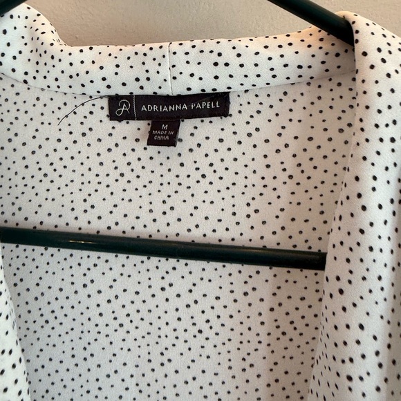 White  and Black Polka Dot Wrap Top by Adrianna 
Size medium - Picture 2 of 4